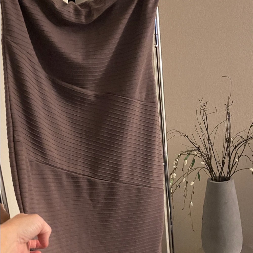 Brown Ribbed Dress